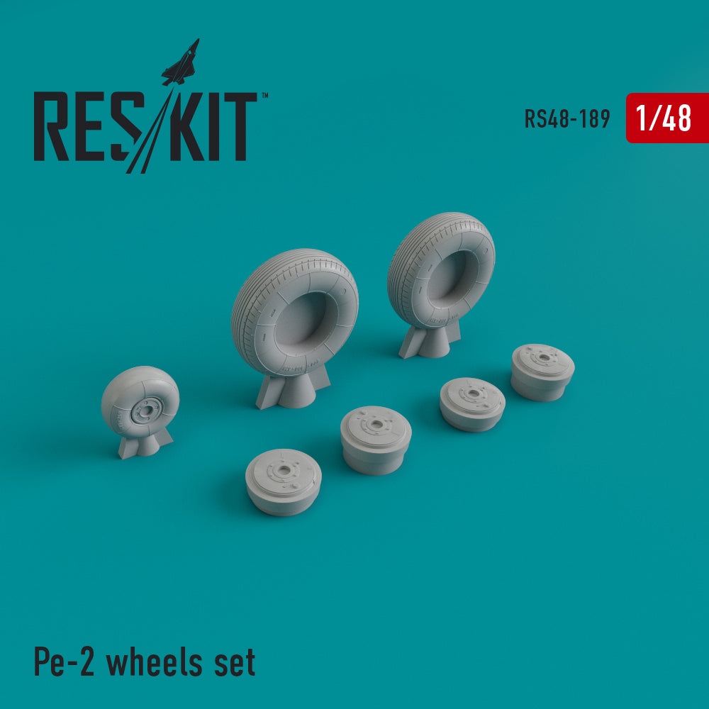 Petlyakov Pe-2 wheel set (designed to be used with A-Model and Zvezda kits)(discontinued by Reskit June 2025)