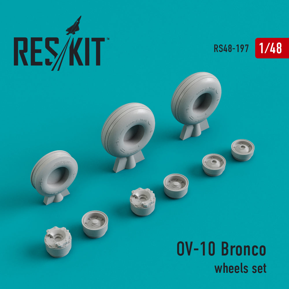 North-American/Rockwell OV-10A/C/OV-10D Bronco wheels set (designed to be used with Hawk, Hazmat Models, ICM and Testors kits) (ResKit sold out May 2026)