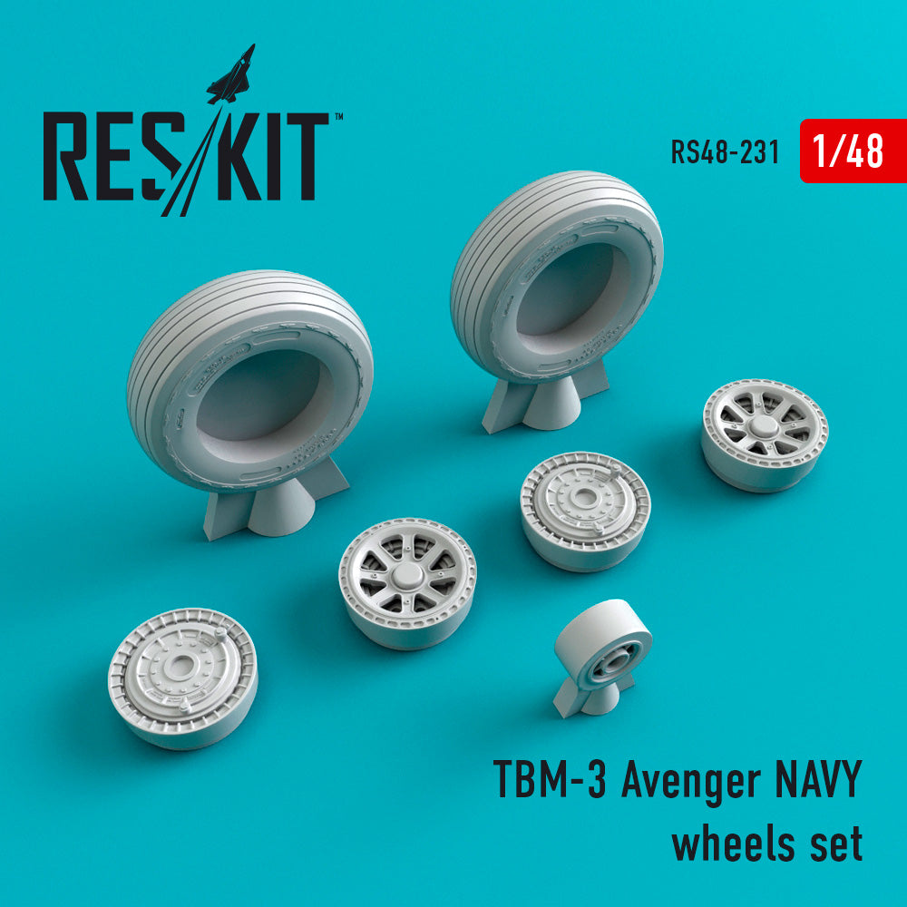 Grumman TBM -3 Avenger NAVY wheels set (designed to be used with Academy, Accurate Miniatures and Hobby Boss kits) (ResKit sold out May 2026)