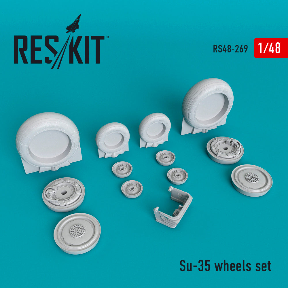 Sukhoi Su-35 wheels set (designed to be used with Great Wall Hobby and Kitty Hawk Models Model kits)