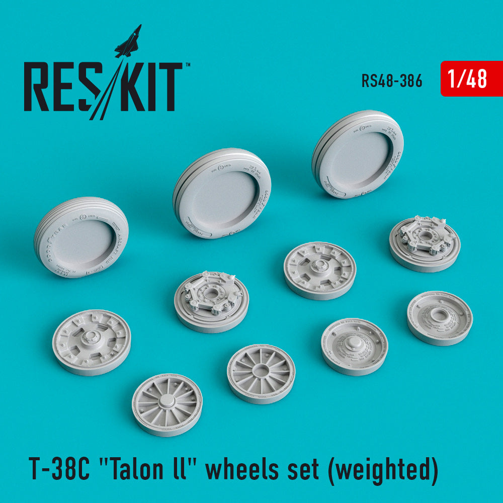Northrop T-38C Talon ll wheels set (bulged tyre/weighted effect) (ResKit sold out May 2026)