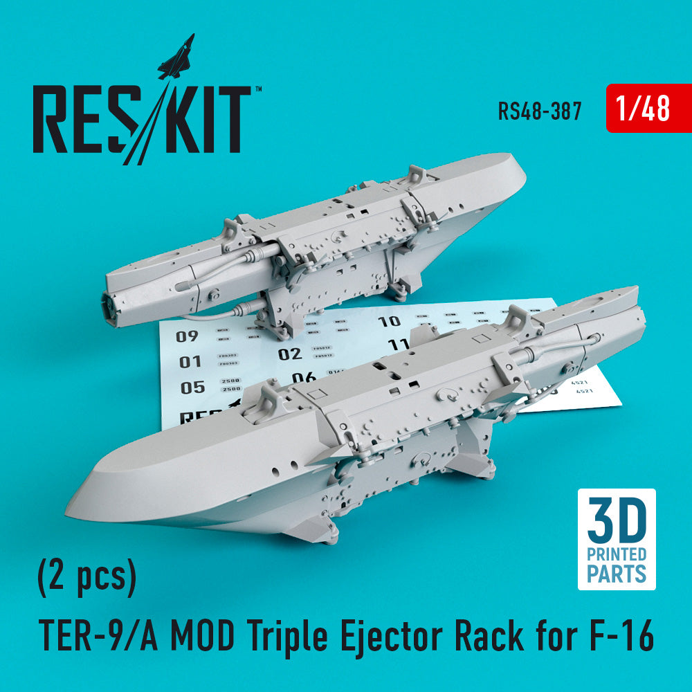TER-9/A MOD Triple Ejector Rack for F-16 (2 pcs) (3D-Printed)