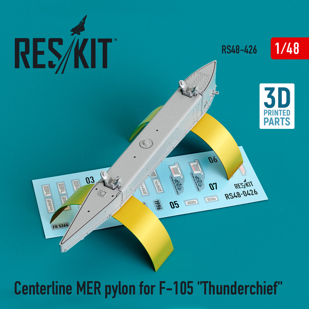 Centerline MER pylon for Republic F-105D/F-105G Thunderchief 3D-Printed) (designed to be used with Hobby Boss, Monogram and Revell kits)