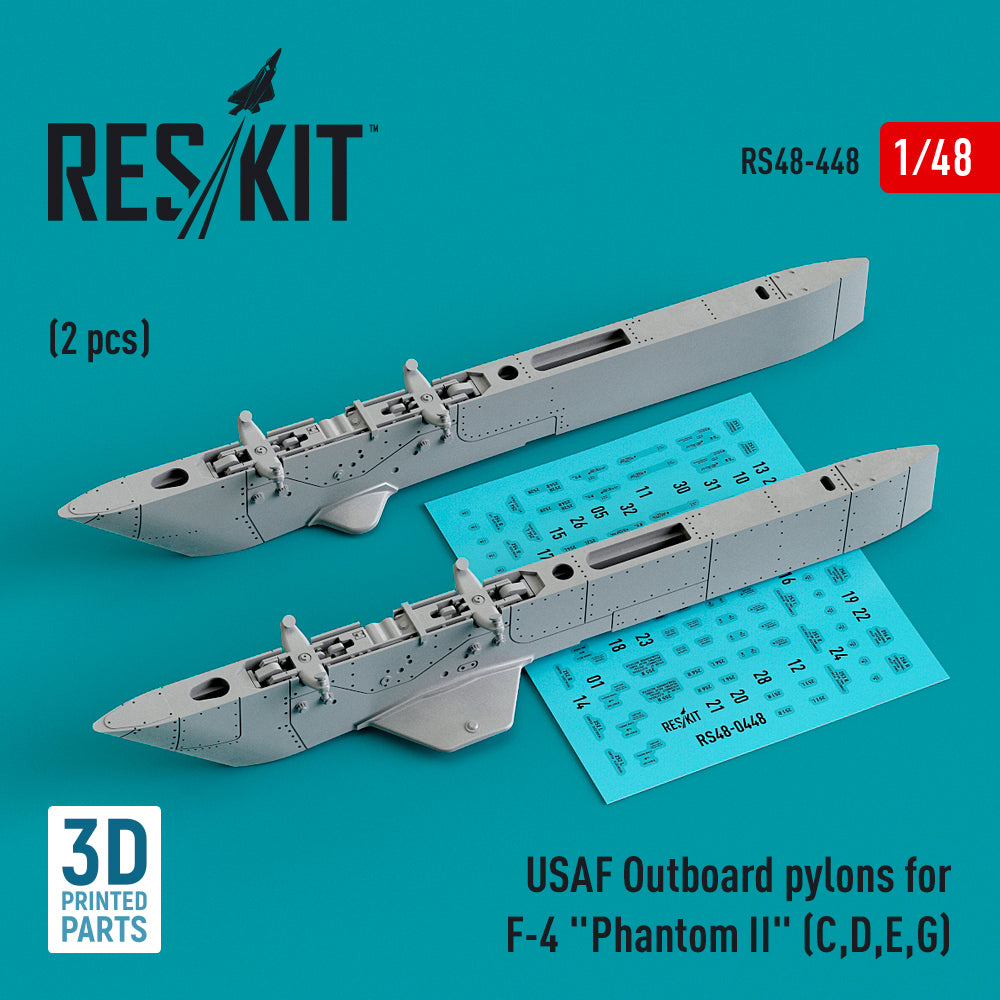 USAF Outboard pylons for McDonnell F-4 Phantom II (F-4C, F-4D, F-4E, F-4G) (2 pcs) (3D-Printed)