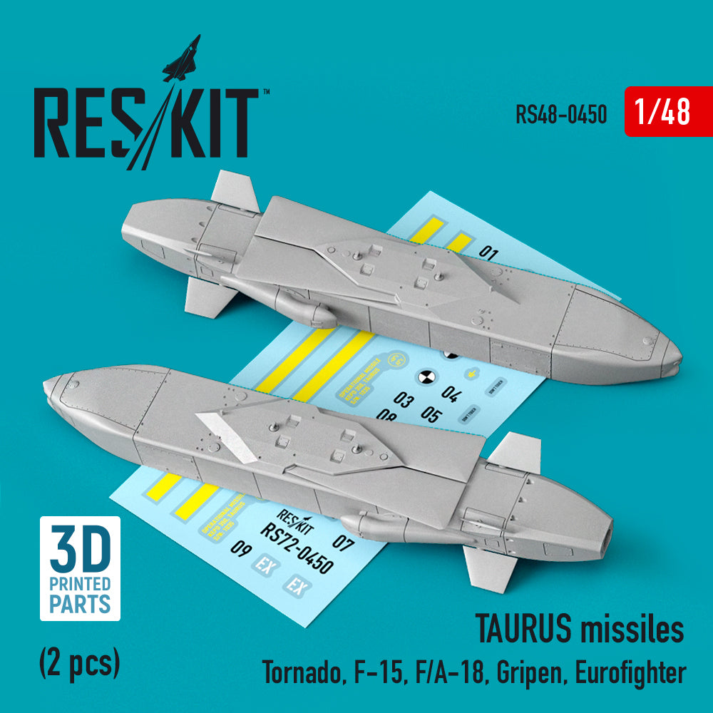 TAURUS missiles (2 pcs) (Tornado, F-15, F/A-18, Gripen, Eurofighter) 3D-Printed