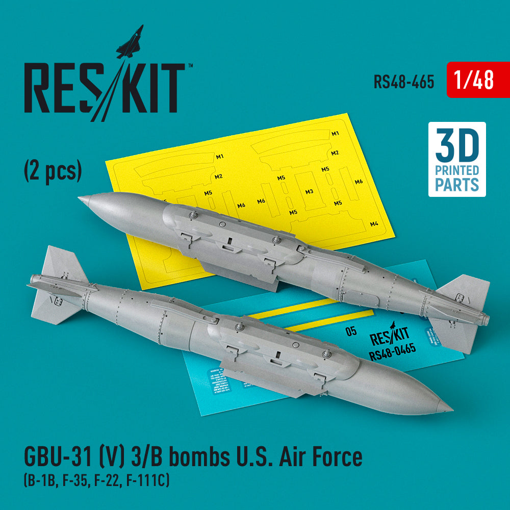 GBU-31 (V) 3/B bombs U.S. Air Force (2 pcs) (B-1B, Lockheed-Martin F-35, F-22, General-Dynamics F-111C) (3D-Printed)