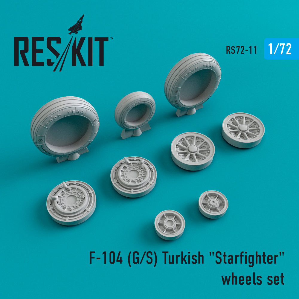 Lockheed F-104G/F-104S) (ResKit sold out May 2026) Turkish Starfighter wheels set (designed to used with Hasegawa and Revell kits) (ResKit sold out May 2026)