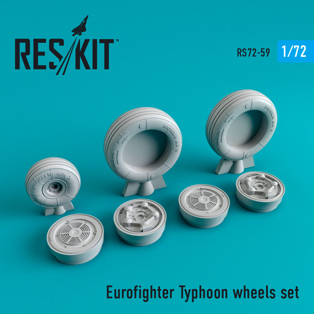 Eurofighter EF-2000A/EF-2000B wheel set (designed to be used with Airfix, Hobby Boss, Italeri and Revell kits) (ResKit sold out May 2026)
