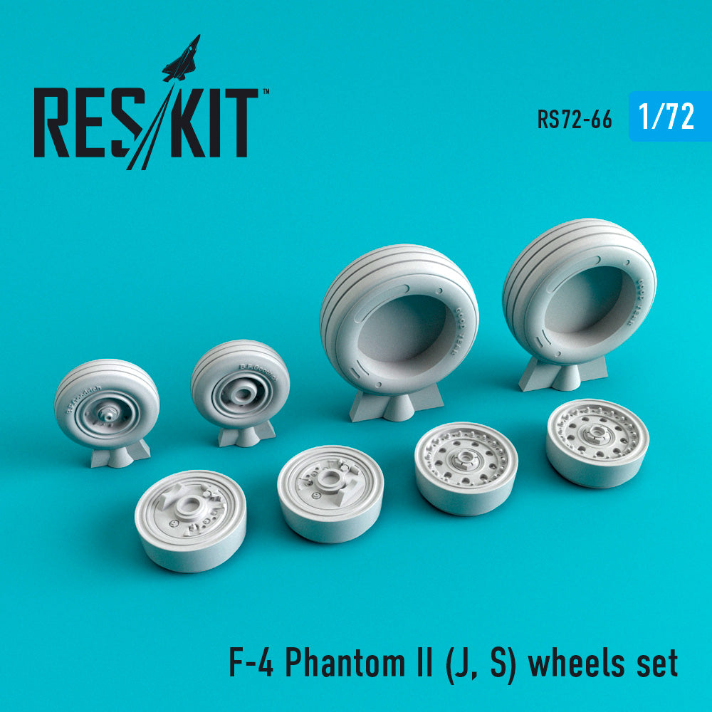 McDonnell F-4J/F-4S Phantom II wheels set (designed to be used with Academy, Esci, Hasegawa and Italeri kits) (ResKit sold out May 2026)