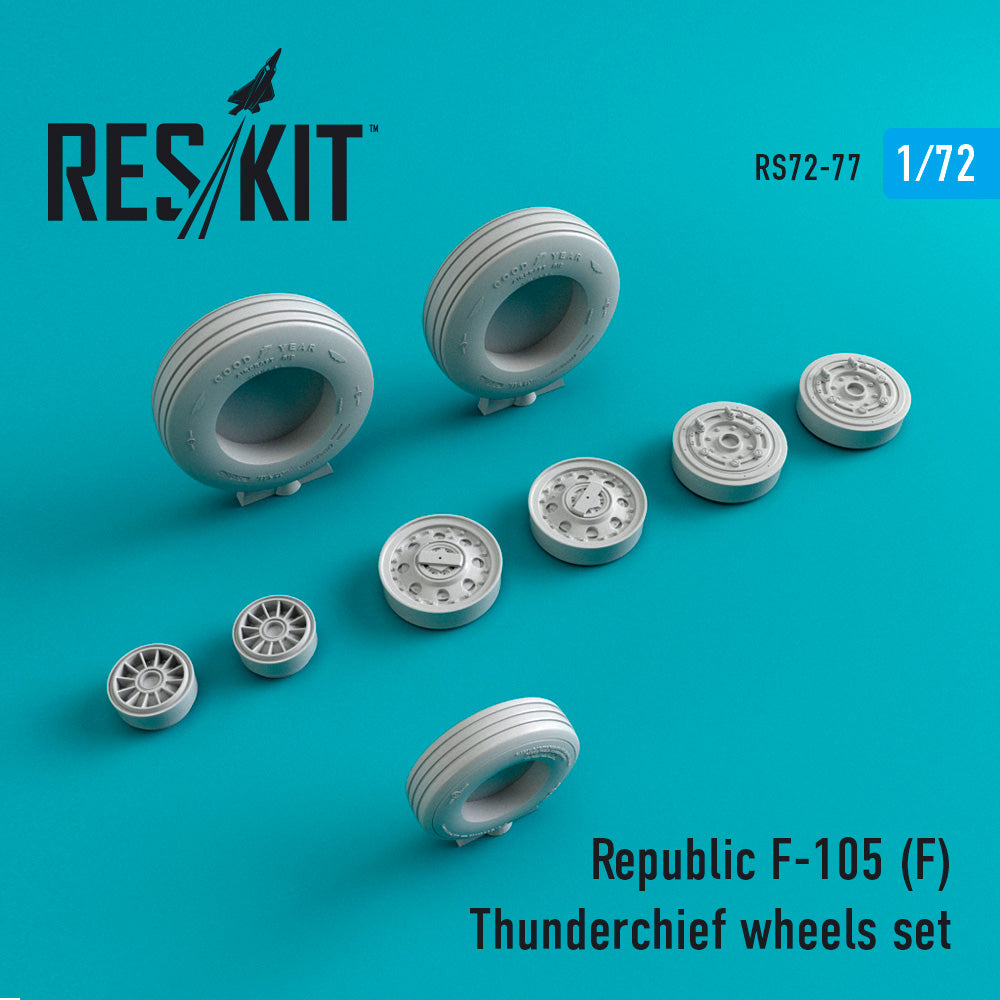 Republic F-105F Thunderchief wheels set (designed to be used with Hasegawa, Monogram, Revell and Trumpeter kits) (ResKit sold out May 2026)
