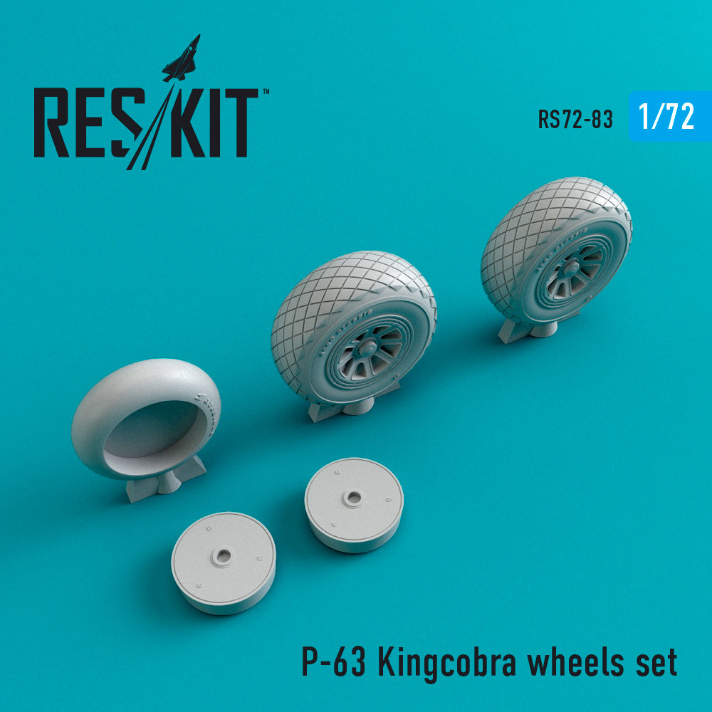 Bell P-39D/P-39N/TP-39Q/N Kingcobra wheels set (designed to be used with Academy, Airfix, Aoshima, AZ Model, CMR, Eastern Express, Heller, Hobby Boss, MPM Limited, Revell, RS Models and Toko kits) (ResKit sold out May 2026)