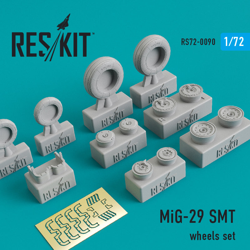 Mikoyan MiG-29 SMT wheels set (designed to be used with Trumpeter and Zvezda kits) (ResKit sold out February 2026)