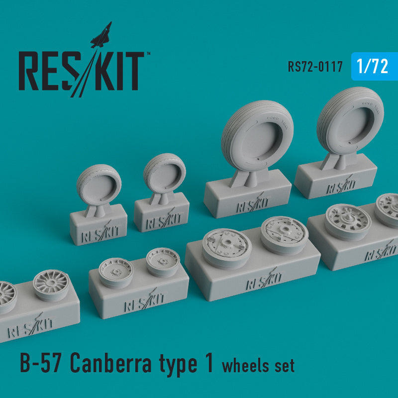 Martin B-57/RB-57E/B-57G type 1 wheels set (designed to be used with Airfix and Italeri kits) (ResKit sold out February 2026)