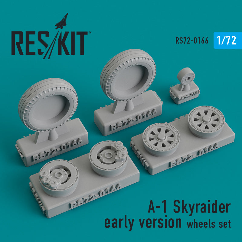 Douglas A-1H/A-1J Skyraider early version wheels set (designed to be used with Fujimi, Hasegawa and Revell kits) (ResKit sold out May 2026)