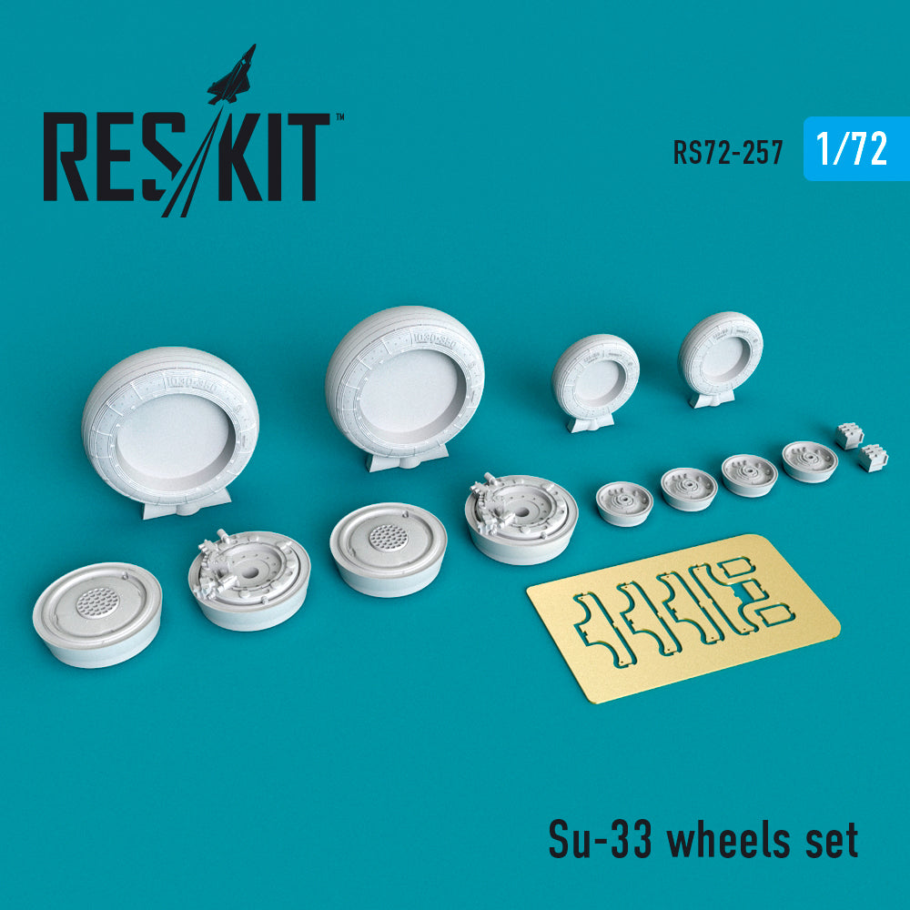 Sukhoi Su-33 Flanker-D wheels (designed to be used with Zvezda kits) (ResKit sold out February 2026)