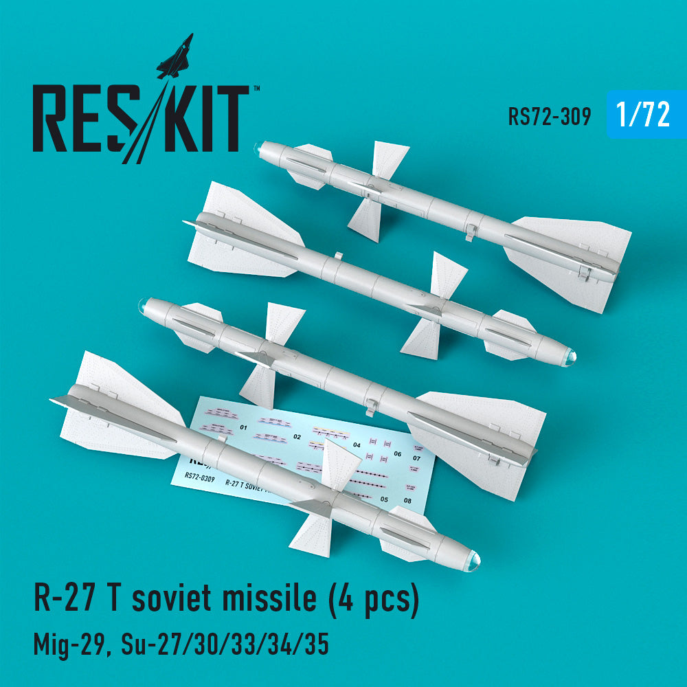 R-27 T soviet missile (4 pcs) (Mikoyan MiG-29, Sukhoi Su-27/30/33/34/35) (Reskit sold out August 2024)