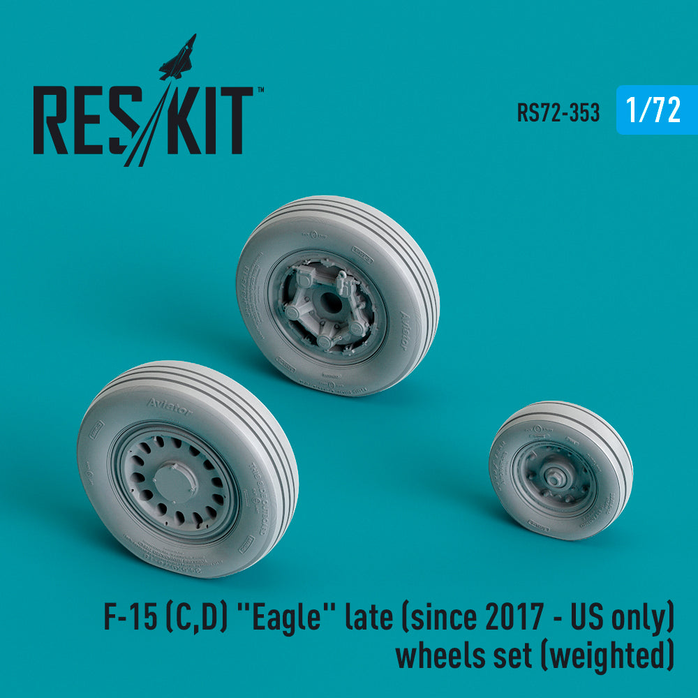 McDonnell F-15C/F-15D Eagle late (since 2017 - US only) (ResKit sold out May 2026) wheels set (bulged tyre/weighted effect) (ResKit sold out May 2026) (Resin & 3D-Printed) (ResKit sold out May 2026) (1/72) (ResKit sold out May 2026)