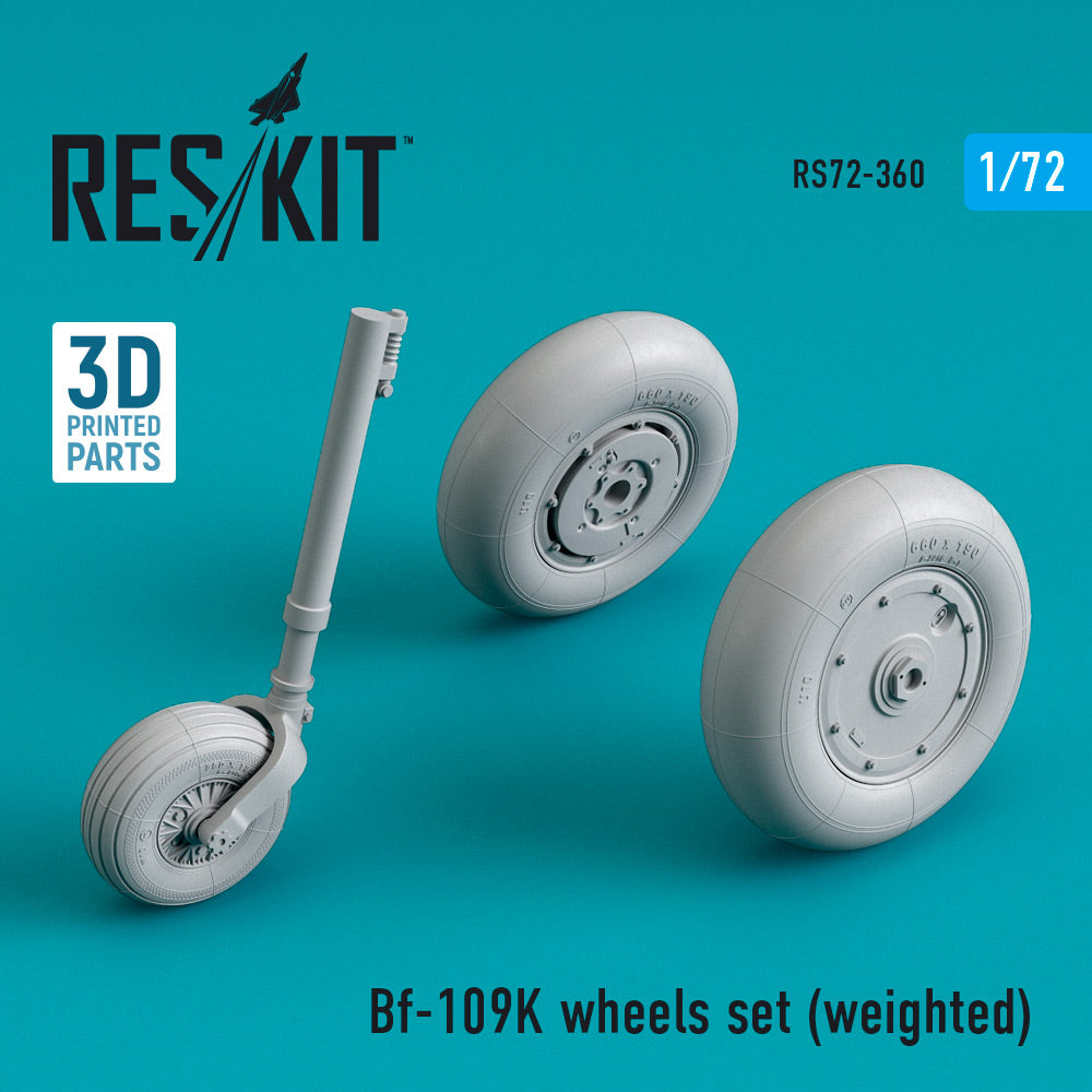 Messerschmitt Bf-109K wheels set (bulged tyre/weighted effect) (ResKit sold out May 2026) AML, AZ model, Amodel