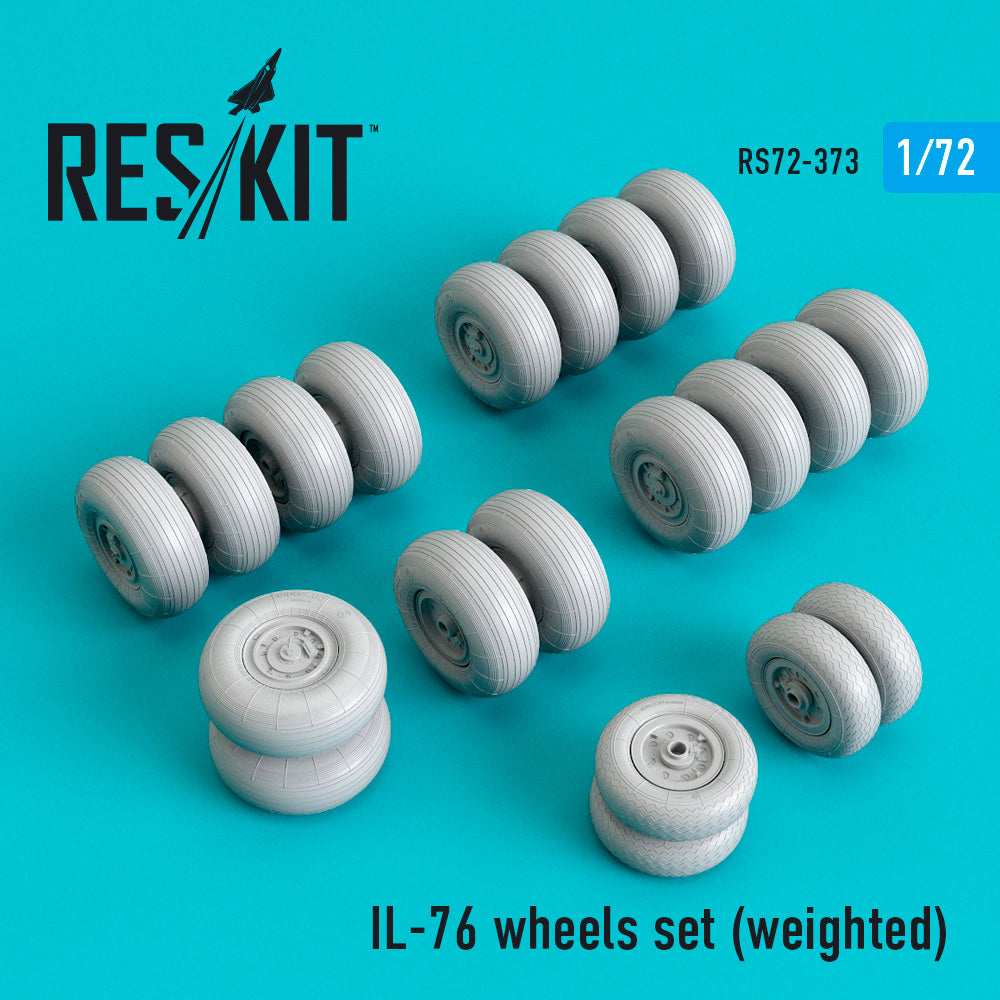 Ilyushin Il-76 wheels set (bulged tyre/weighted effect) (designed to be used with A-Model kits) (ResKit sold out February 2026)