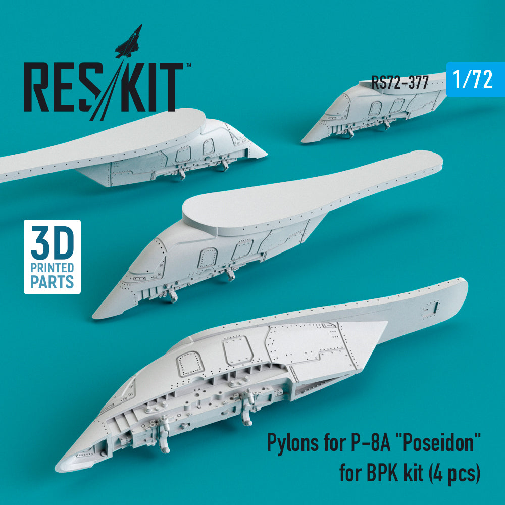 Pylons for Boeing P-8A Poseidon (designed to be used with Big Plane kits) (4 pcs) (3D-Printed)