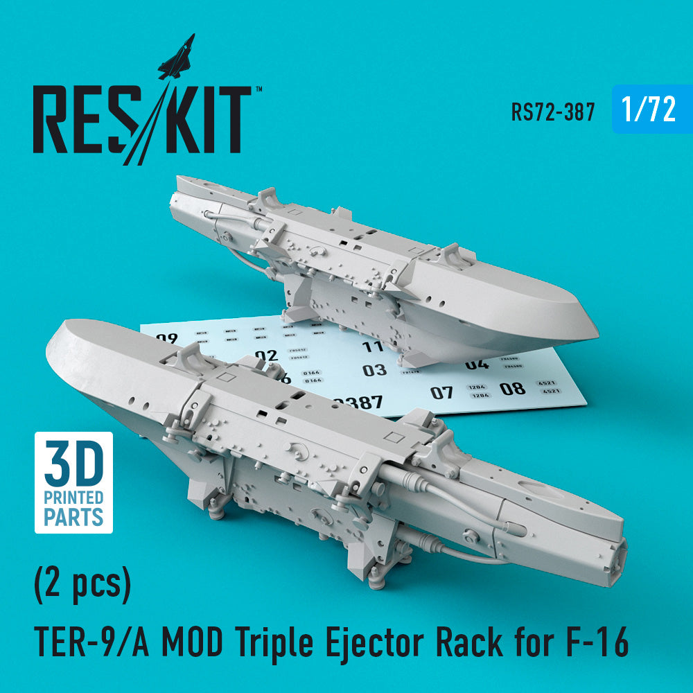 TER-9/A MOD Triple Ejector Rack for F-16 (2 pcs) (3D-Printed)