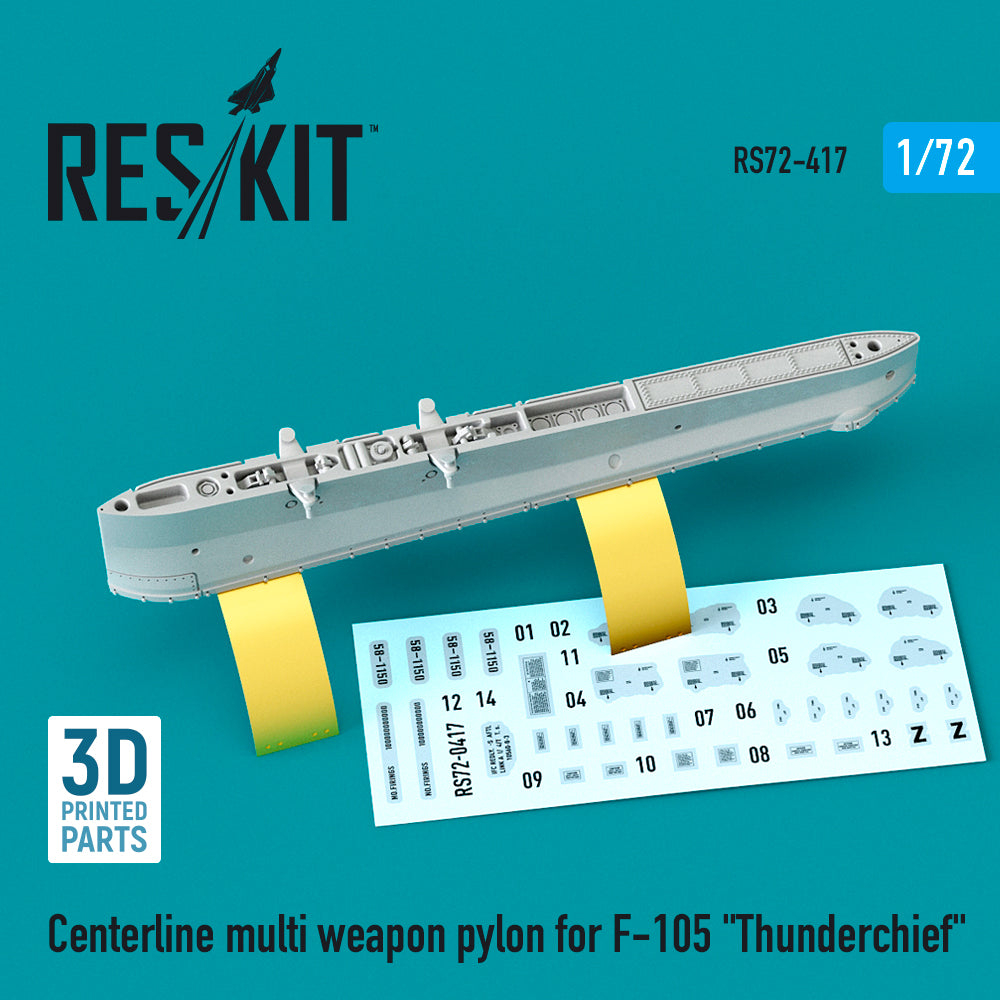 Centerline multi weapon pylon for Republic F-105D/F-105G Thunderchief 3D-Printed)