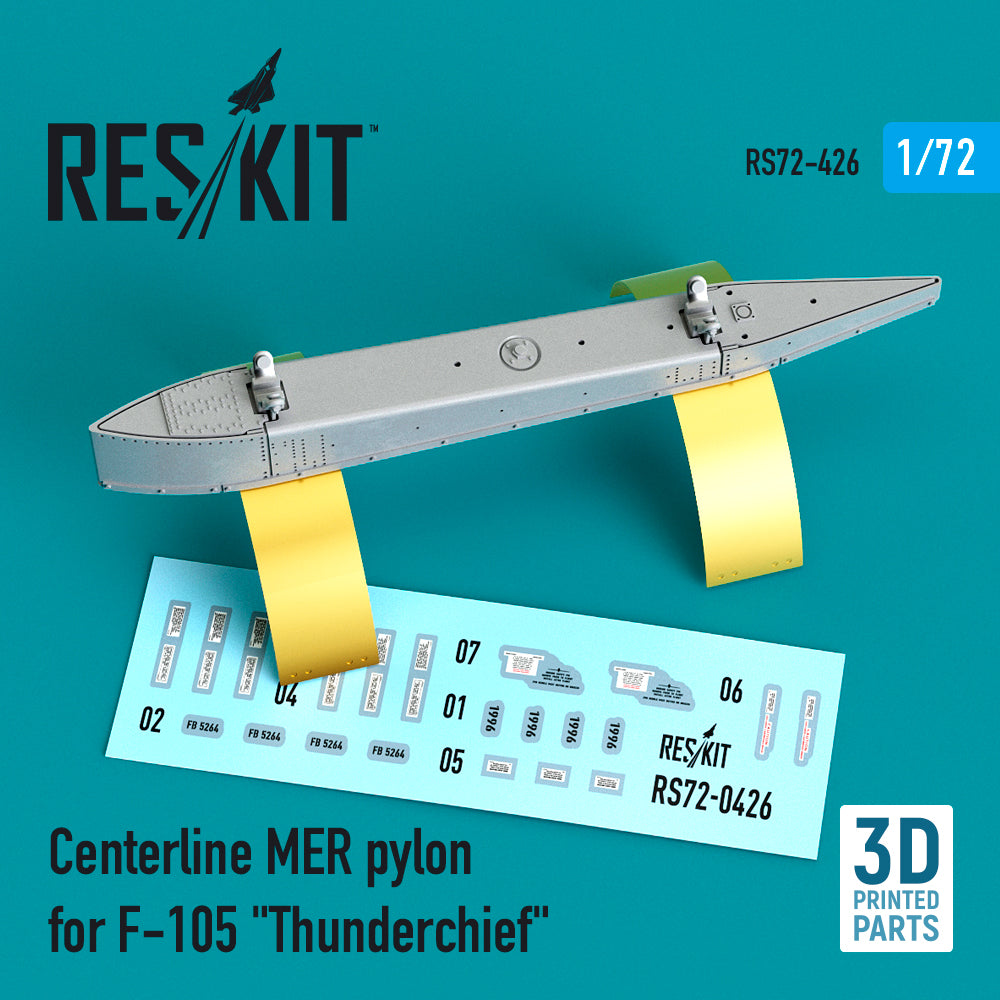 Centerline MER pylon for Republic F-105D/F-105G Thunderchief 3D-Printed)