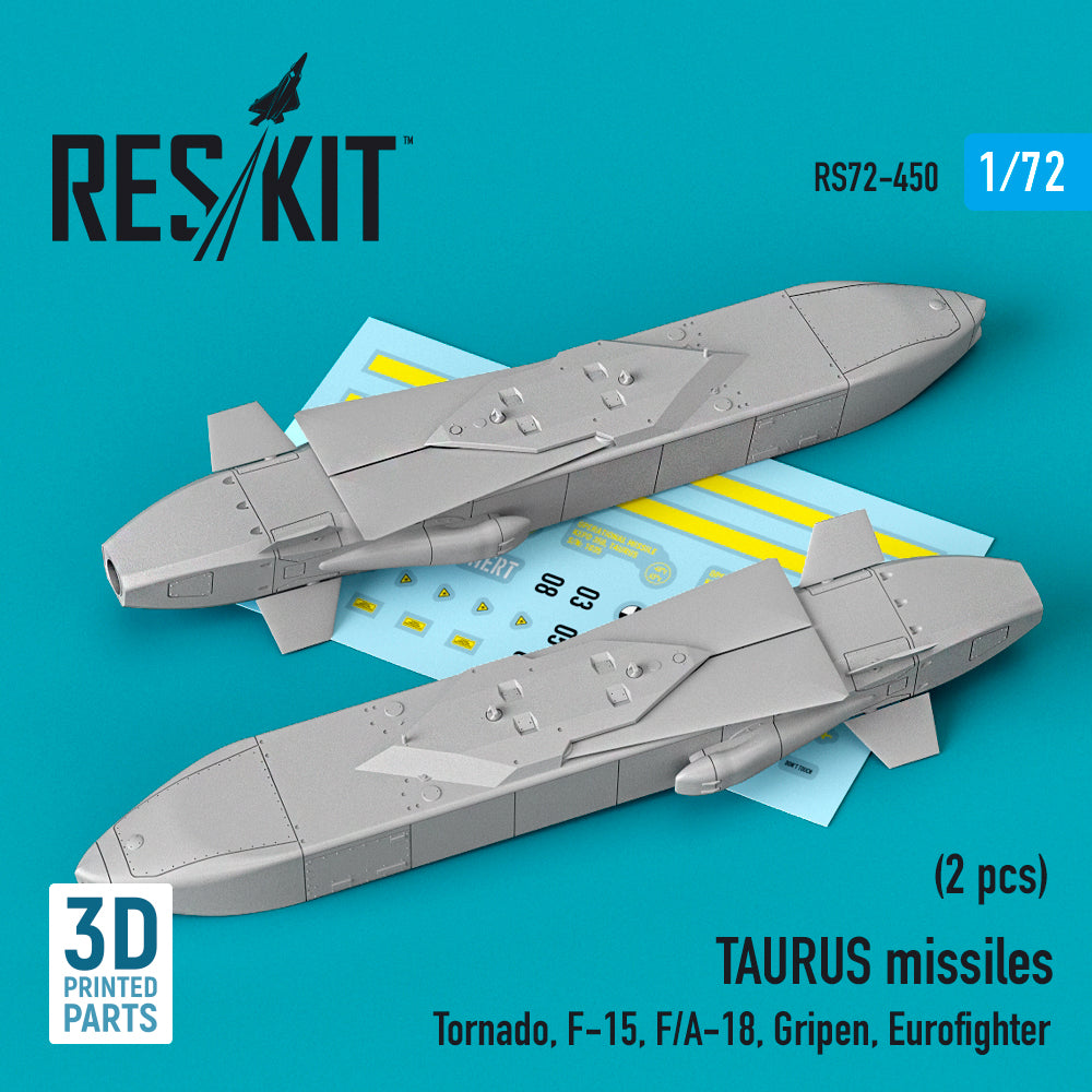 TAURUS missiles (2 pcs) (Tornado, F-15, F/A-18, Gripen, Eurofighter) 3D-Printed