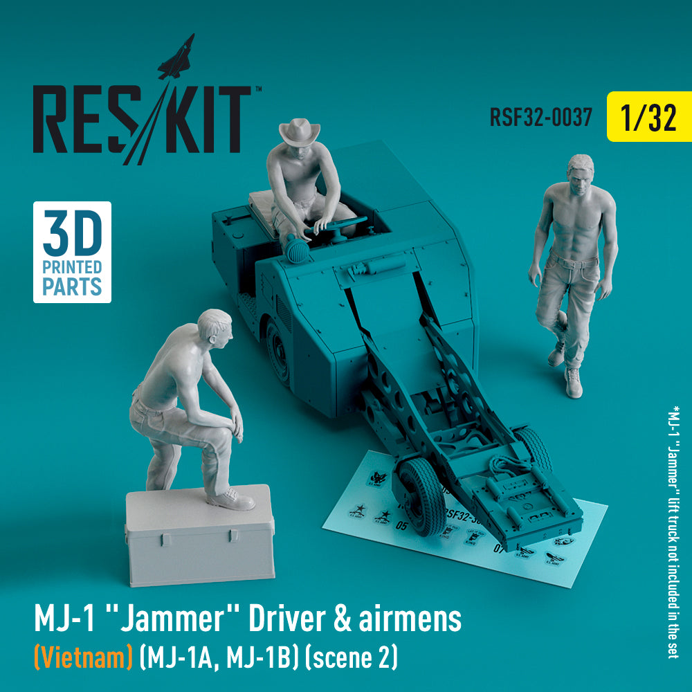 MJ-1 Jammer Driver & airmens (Vietnam) (MJ-1A,MJ-1B) (scene 2) (3 pcs) (3D-Printed) (ResKit sold out February 2026)