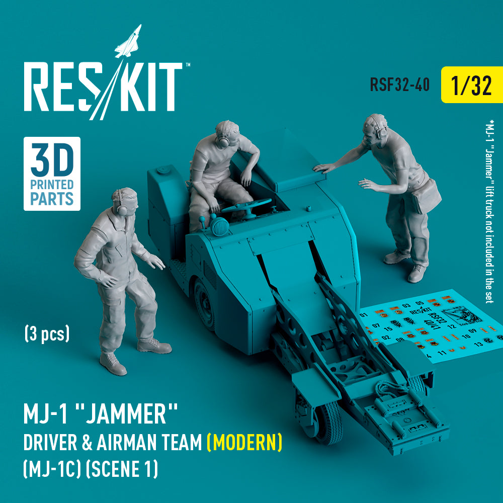 MJ-1 Jammer Driver & airman team (Modern) (MJ-1C) (scene 1) (3 pcs) (3D-Printed) (ResKit sold out February 2026)