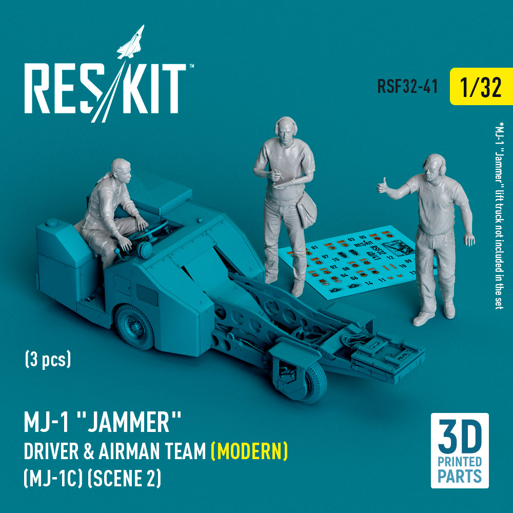 MJ-1 Jammer Driver & airman team (Modern) (MJ-1C) (scene 2) (3 pcs) (3D-Printed) (ResKit sold out February 2026)