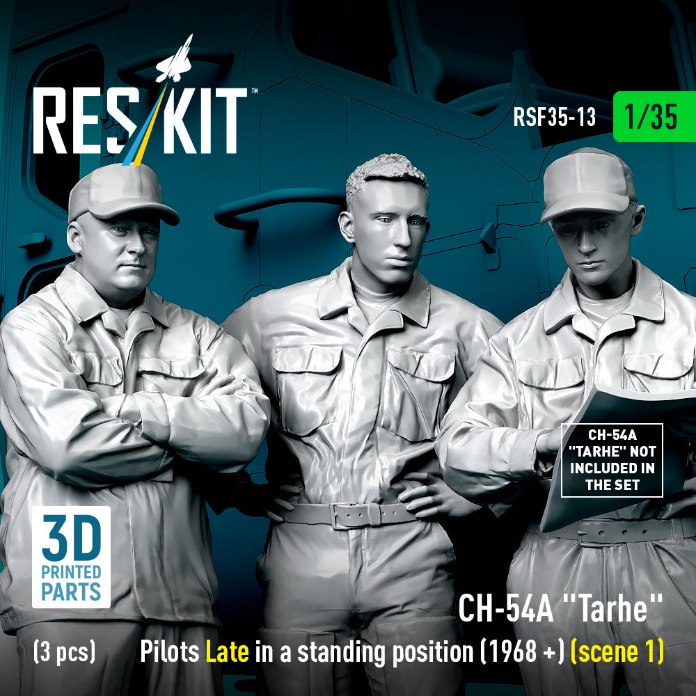 Sikorsky CH-54A Tarhe pilots Late in a standing position (1968 +) (scene 1) (3 pcs) (designed to be used with ICM UA UK kits) (3D-Printed)