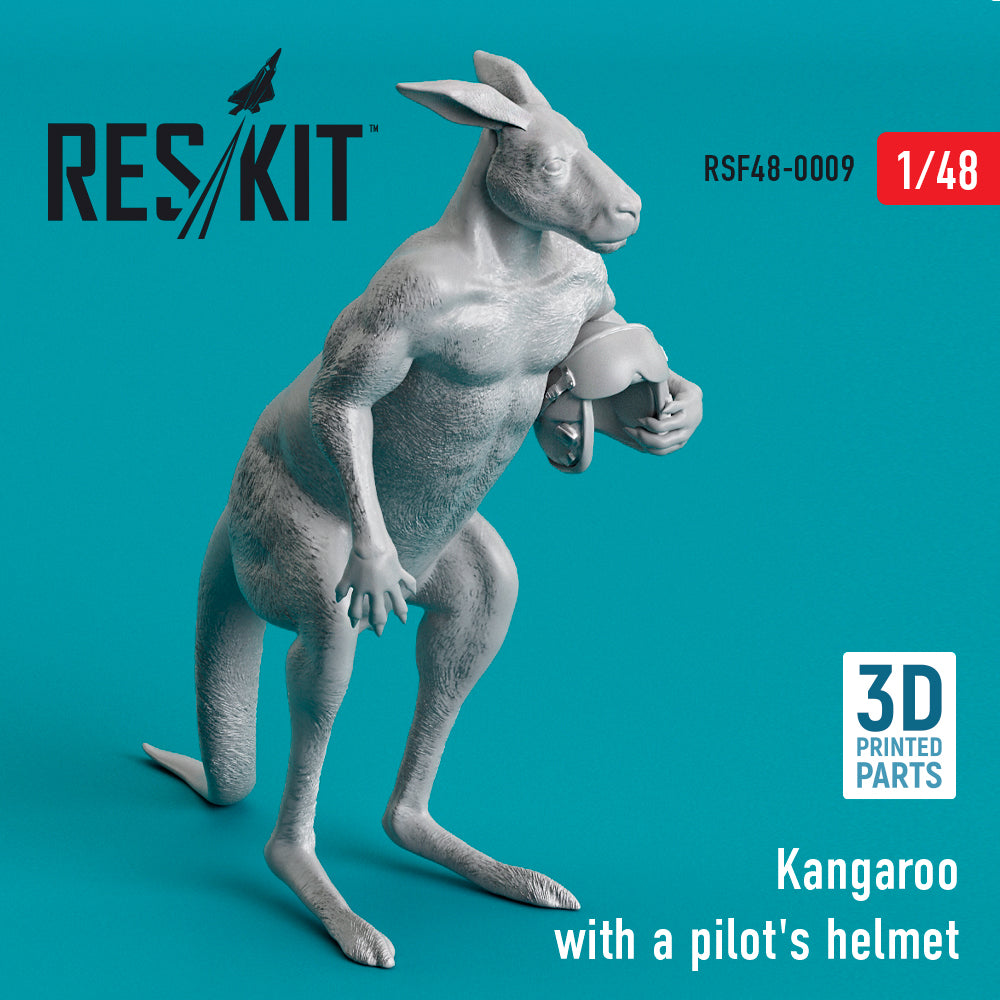 Kangaroo with a pilot's helmet 3D-Printed (ResKit sold out February 2026)