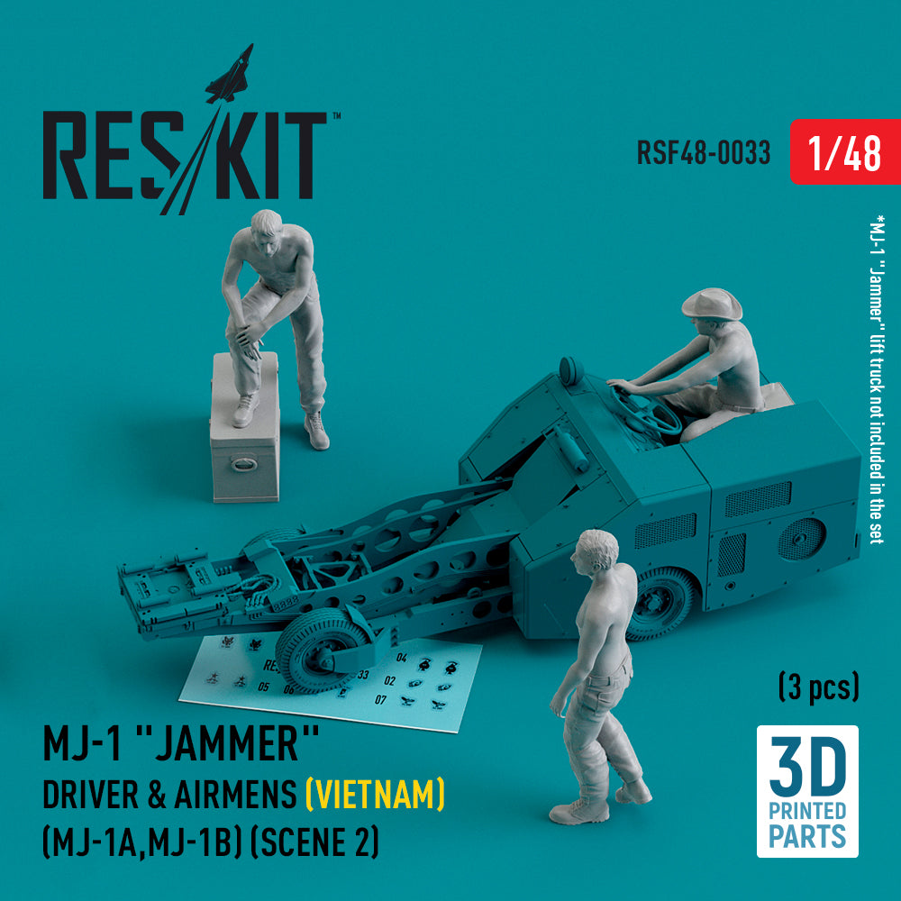 MJ-1 Jammer Driver & airmens (Vietnam) (MJ-1A,MJ-1B) (scene 2) (3 pcs) (3D-Printed)