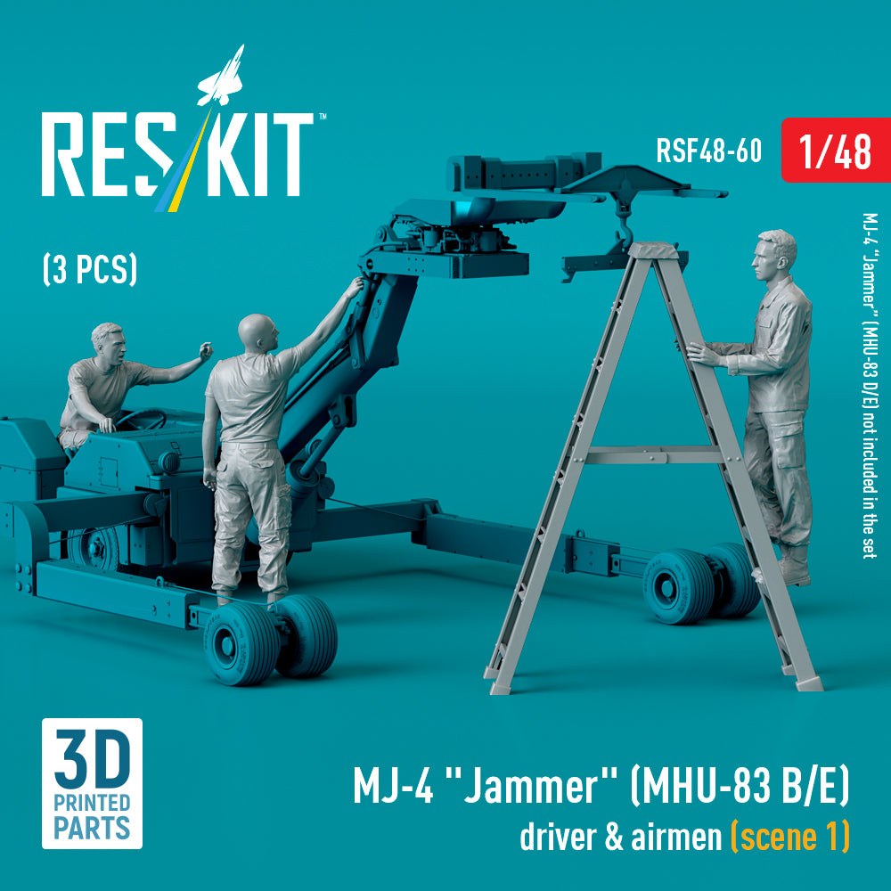 MJ-4 Jammer (MHU-83 B/E) driver & airmen (scene 1) (3 pcs) (3D-Printed)