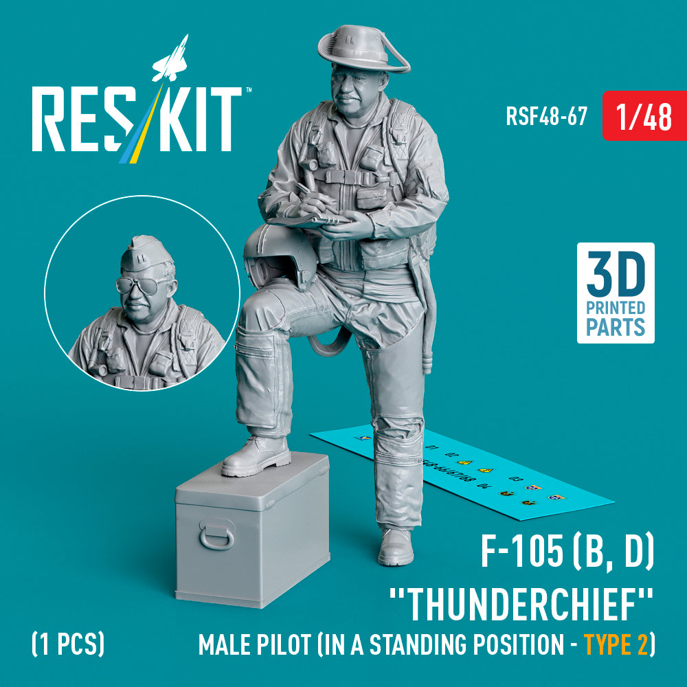 Republic F-105D/F-105F/F-105G Thunderchief male pilot (in a standing position - type 2) (1 pcs) (3D-Printed)