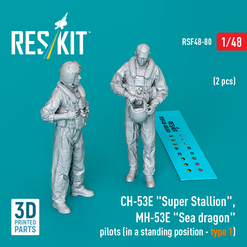 Sikorsky CH-53E Super Stallion , MH-53E Sea dragon pilots (in a standing position - type 1) (2 pcs) (3D-Printed)
