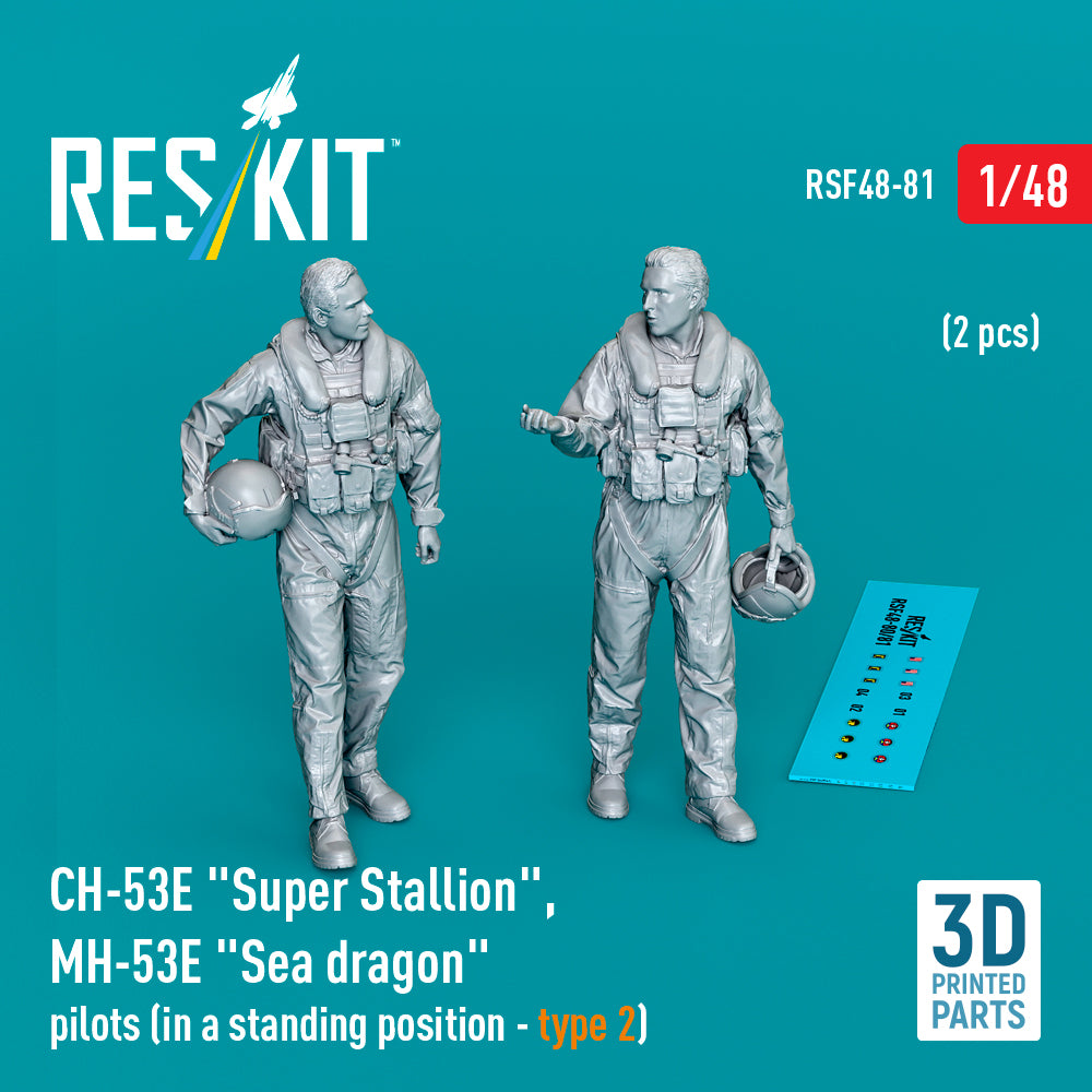 Sikorsky CH-53E Super Stallion , MH-53E Sea dragon pilots (in a standing position - type 2) (2 pcs) (3D-Printed)