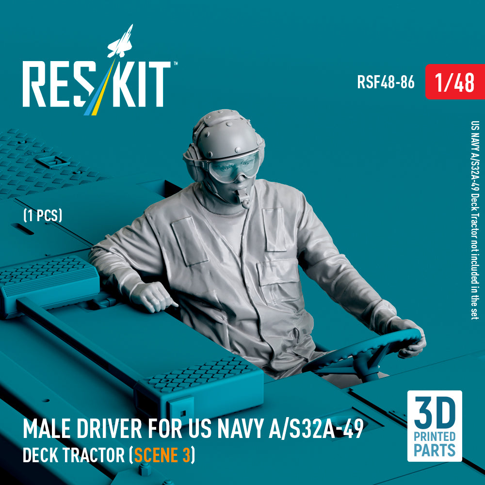 Male driver for US NAVY A/S32A-49 Deck Tractor (scene 3) (1 pcs) (3D-Printed)
