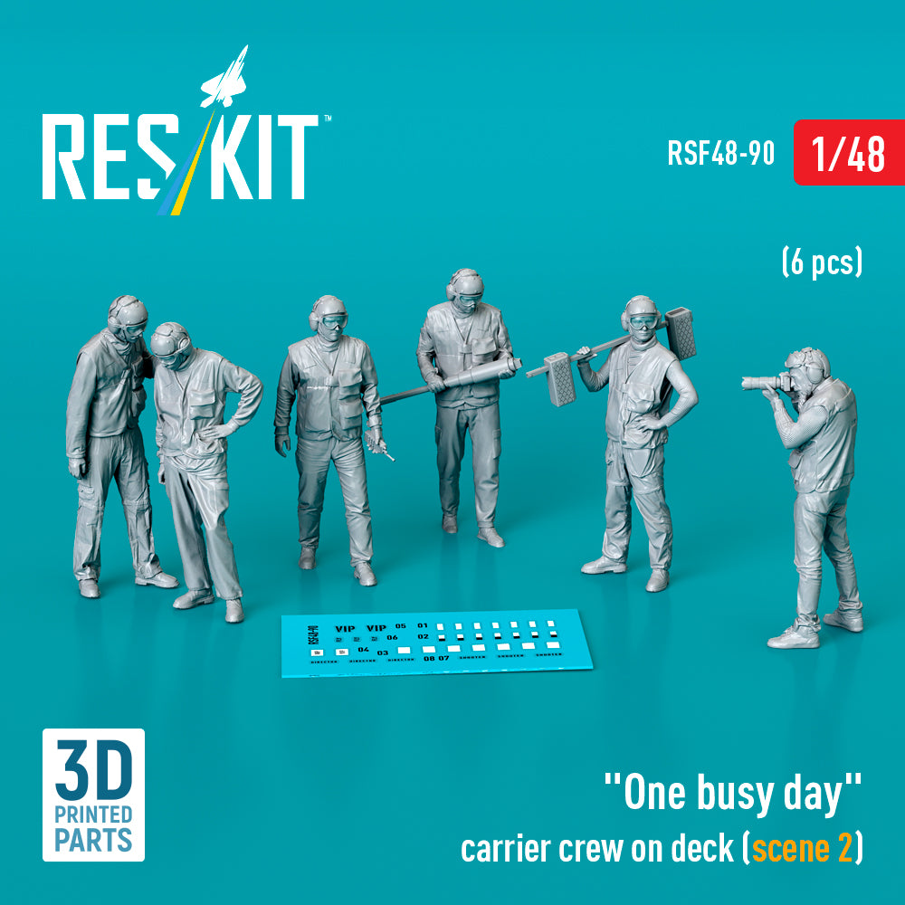 'One busy day' carrier crew on deck (scene 2) (6 pcs) (3D-Printed)