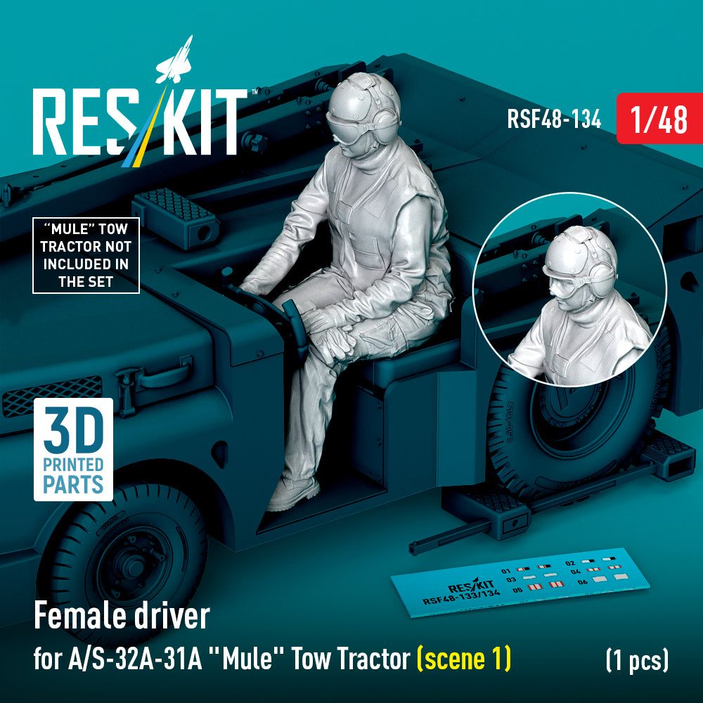 Female driver for A/S-32A-31A 'Mule' Tow Tractor (scene 2) (1 pcs) (3D-Printed) (1/48)
