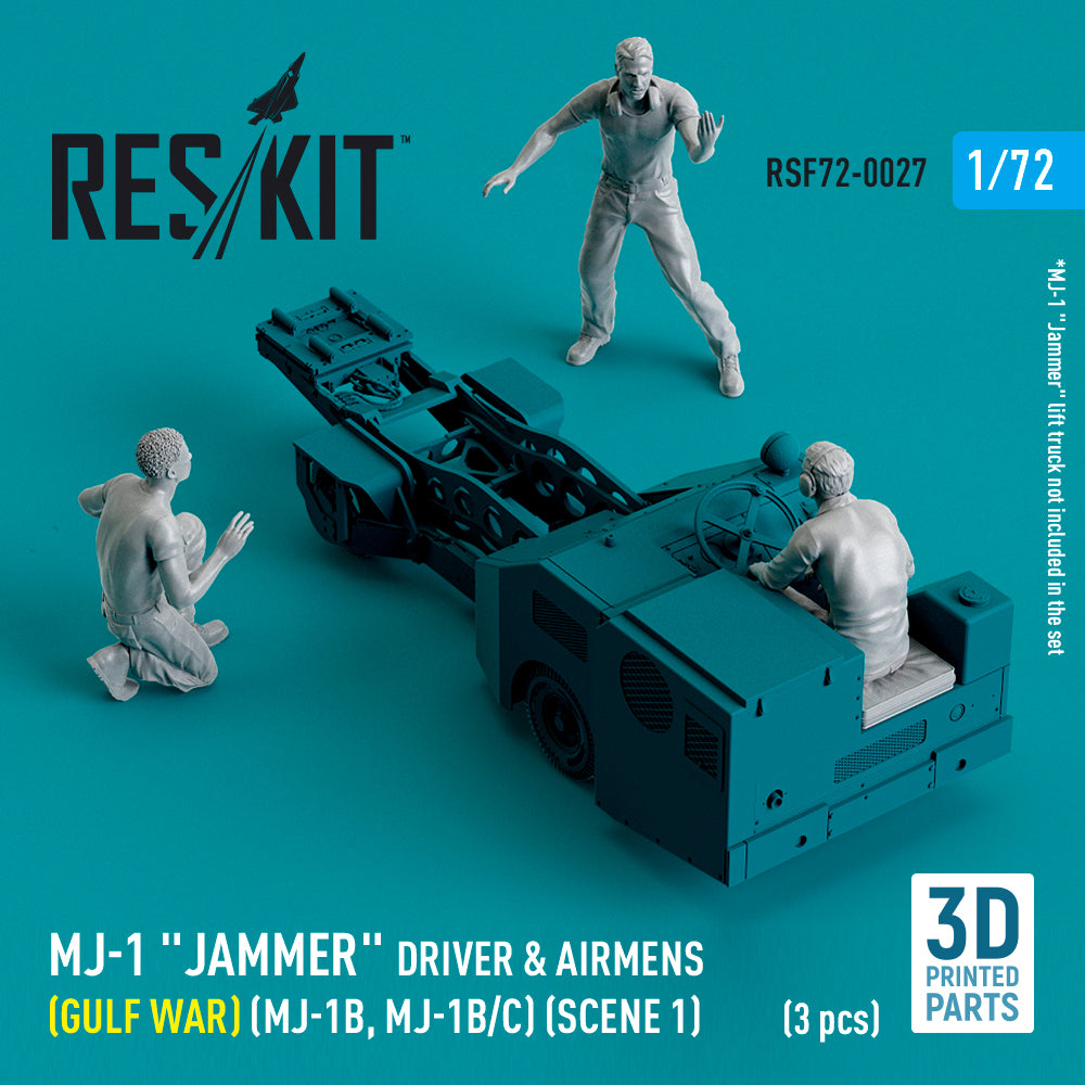 MJ-1 Jammer Driver & airmens (Gulf War) (MJ-1B, MJ-1B/C) (scene 1) (3 pcs) (3D-Printed) (ResKit sold out February 2026)