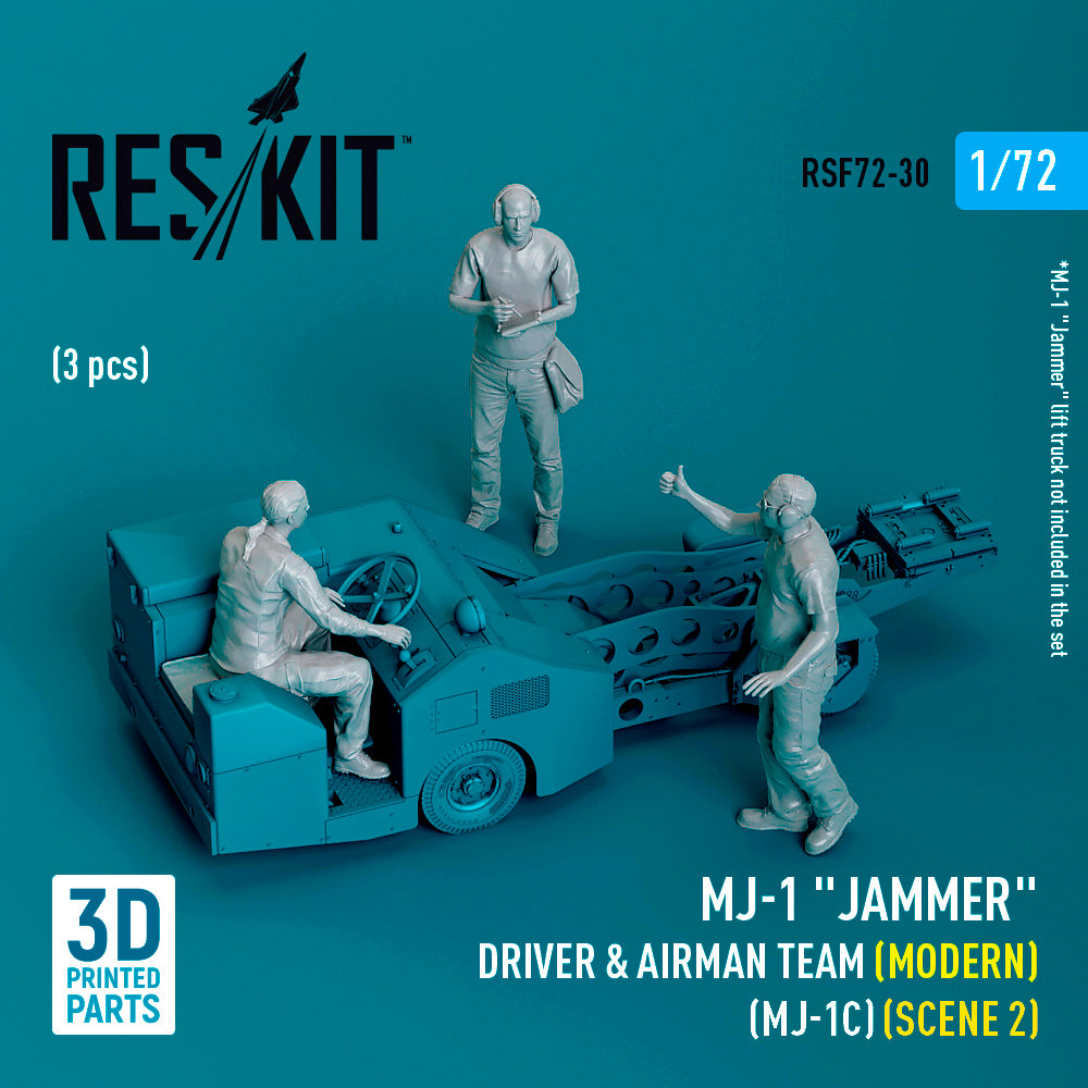 MJ-1 Jammer Driver & airman team (Modern) (MJ-1C) (scene 2) (3 pcs) (3D-Printed)