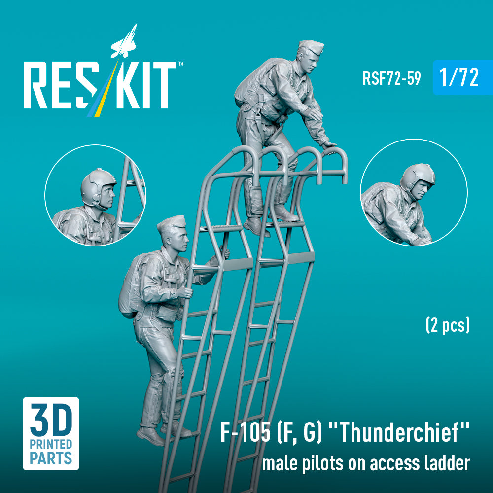 Republic F-105F/F-105G Thunderchief male pilots on access ladder (2 pcs) (3D-Printed)