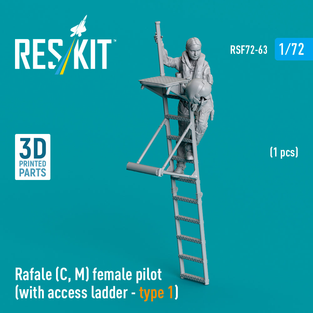Dassault Rafale (C, M) female pilot (with access ladder - type 1) (1 pcs) (3D-Printed)