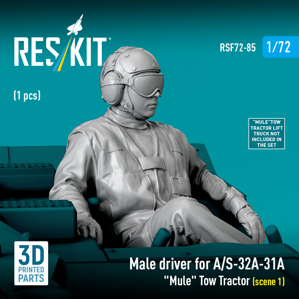 Male driver for A/S-32A-31A 'Mule' Tow Tractor (scene 1) (1 pcs) (3D Printed) (1/72)
