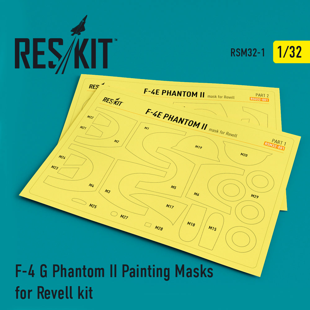 *McDonnell F-4G Phantom II canopy and wheels painting painting masks (designed to be used with Monogram and Revell kits)