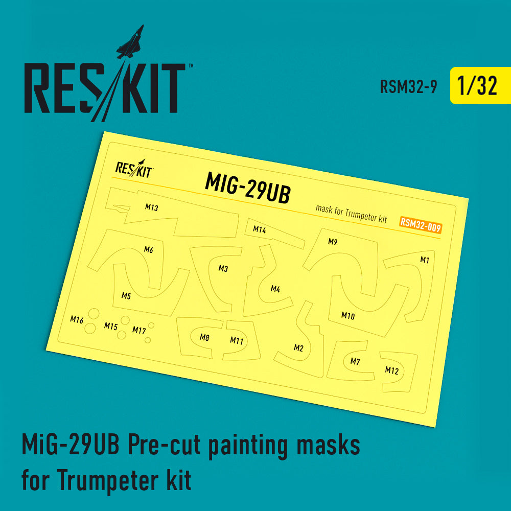 Mikoyan MiG-29UB Pre-cut painting masks (designed to be used with Trumpeter kits) (ResKit sold out February 2026)