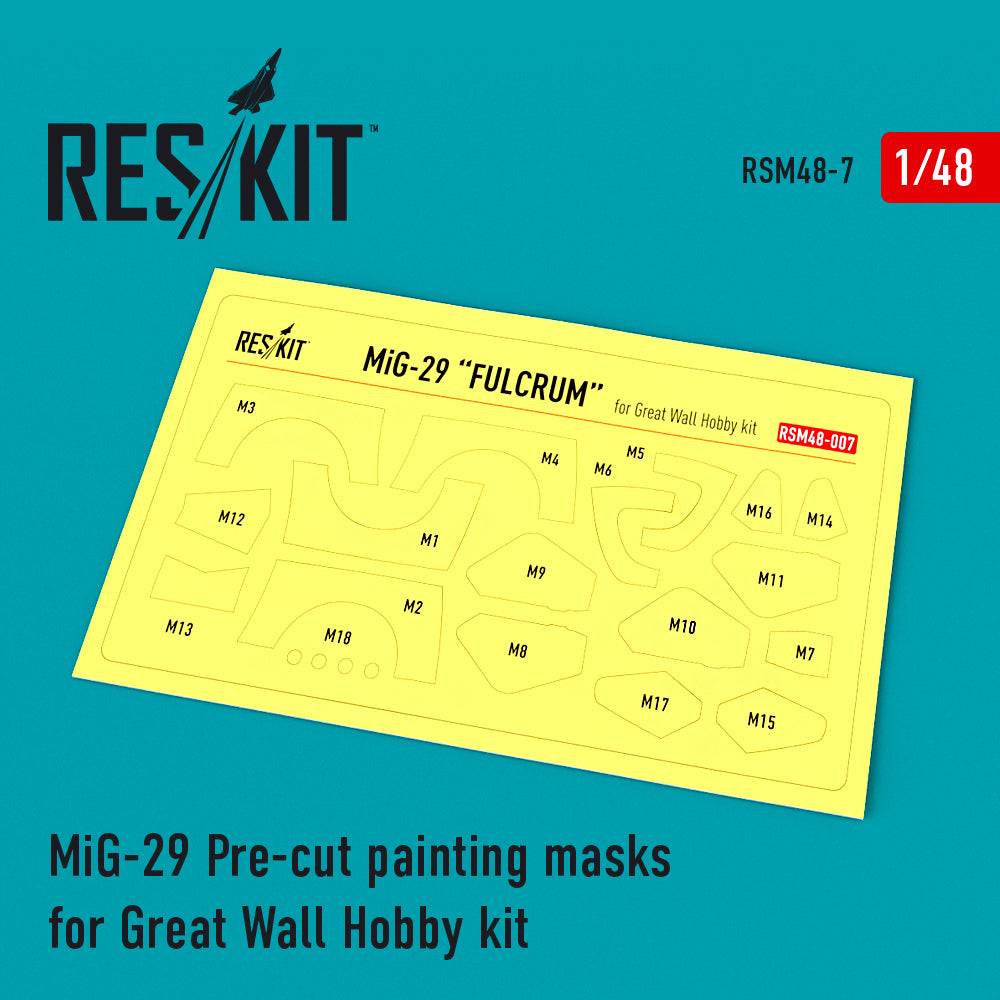 Mikoyan MiG-29 Pre-cut painting masks (designed to be used with Great Wall Hobby kits)
