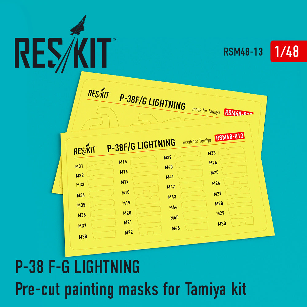 Lockheed P-38F/P-38G Lightning Pre-cut painting masks (designed be used with Tamiya Kits)